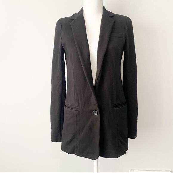 Club Monaco black one button blazer casual jacket size 6 - Picture 1 of 11